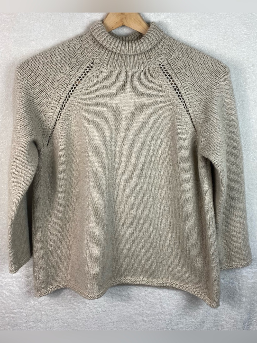 J. Jill Womens PureJill Turtleneck Sweater Cotton Wool Size 1X Boho Coastal